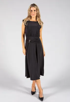 A-Line Belted Midi Dress