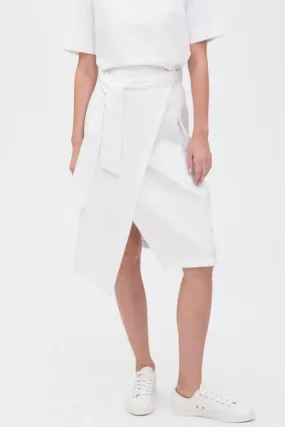 A-line Mid Length White Skirt