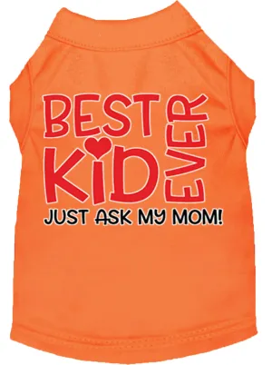 Ask My Parents Screen Print Dog Shirt Orange Lg