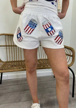 Bud - A Pair of Shorts with American Beer Sequins