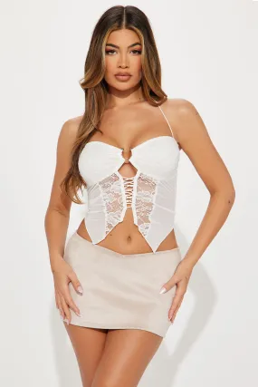 Eliza Lace Halter Top - White