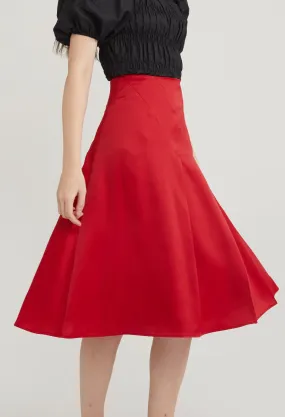 Geometric Pleated Satin Skirt