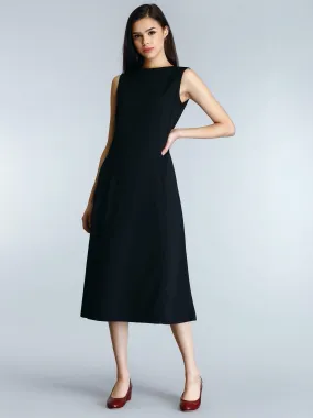 High Neck A Line Dress - Black