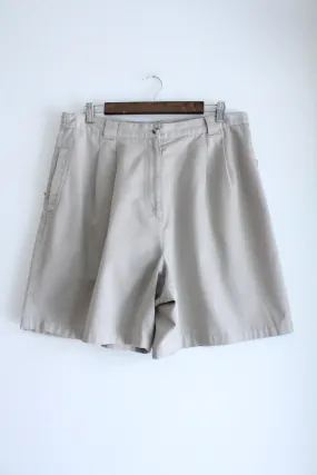 Khaki Pleated Vintage Shorts