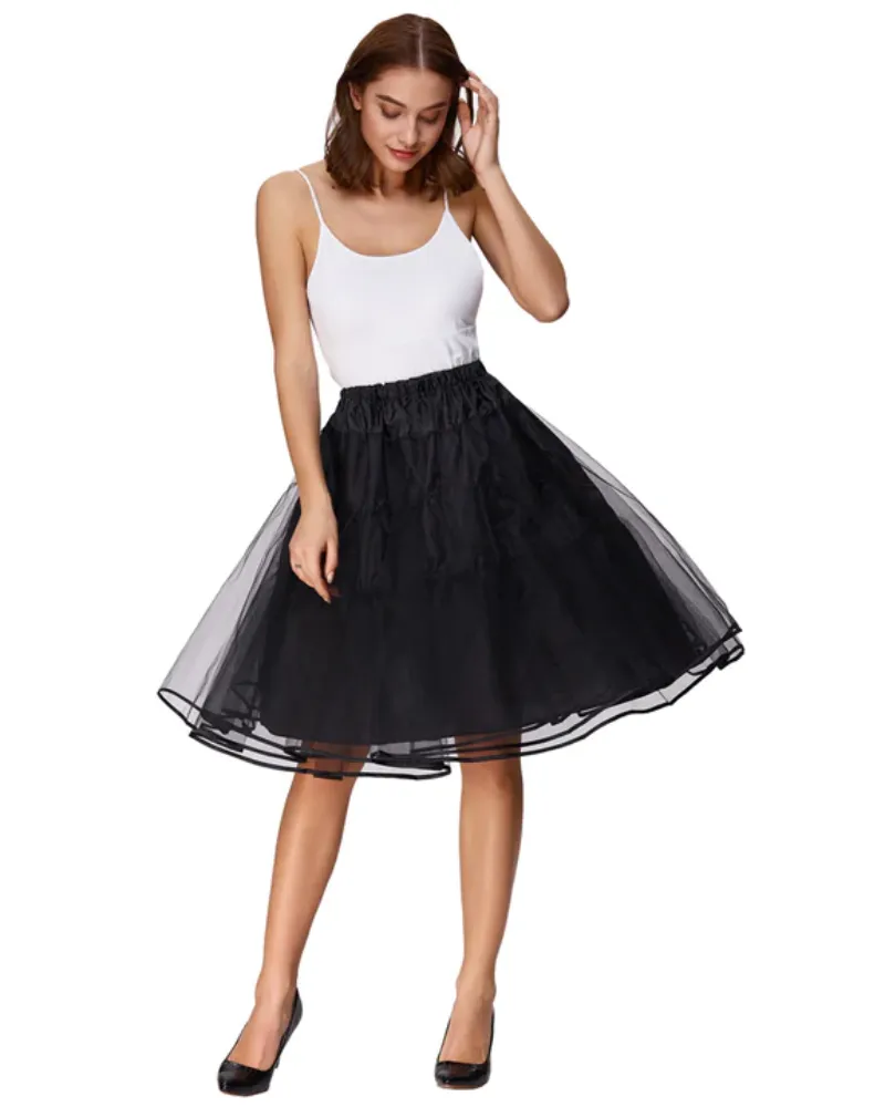 Pleated Buttons Decorated Elastic Waist High Waist Swing A-Line Skirt with Pocket