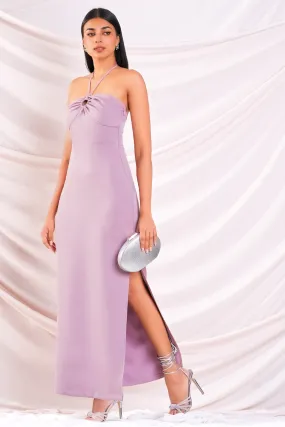 Purple Halter Maxi Dress