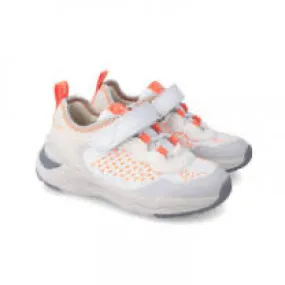 White and orange mesh sport sneaker